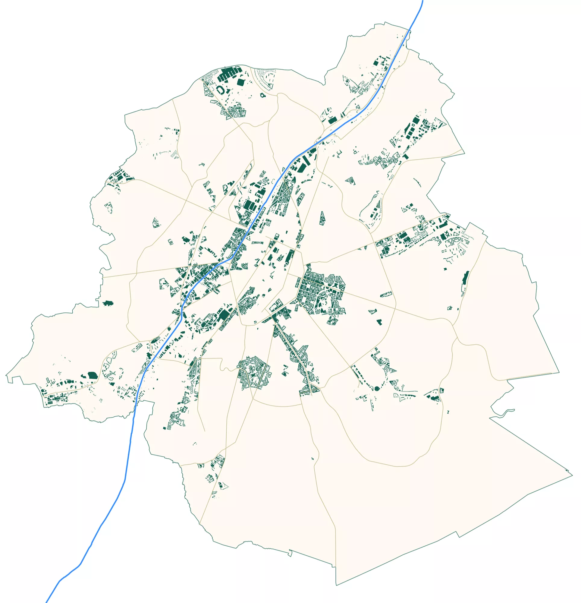 Carte des batiments relevés dans le cadre de la Sitex 2.0 du PRAS