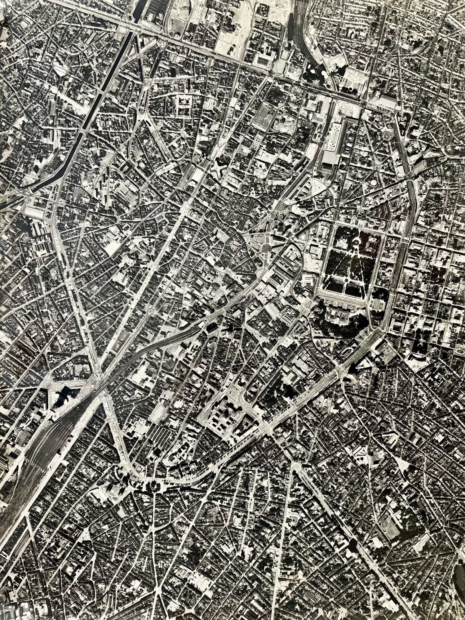 Ancienne photo aérienne du centre de Bruxelles