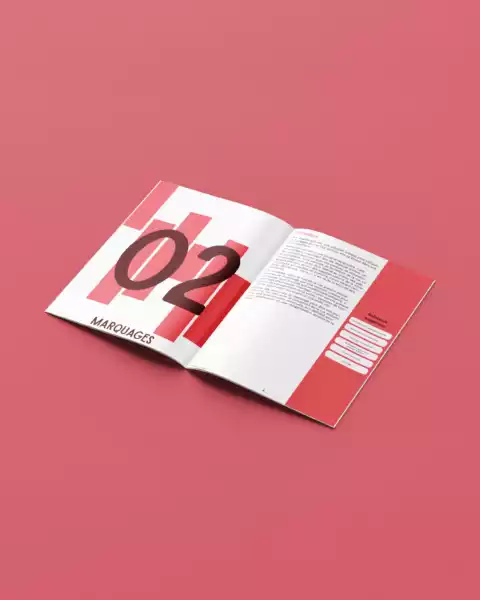 Free A4 Brochure Mockup rouge